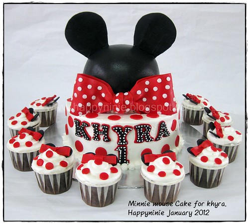 MInnie mouse cake set for Khyra