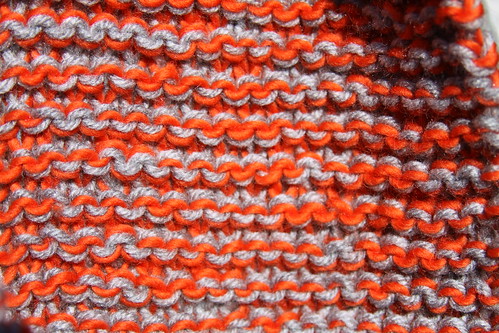 Orange and Grey Knit Cowl