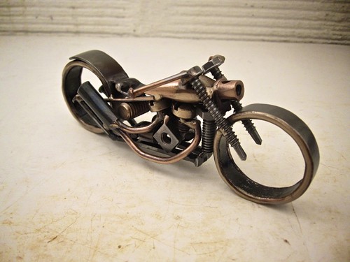 Bike 165 Copper and Bronze Motorcycle Sculpture by Brown Dog Welding