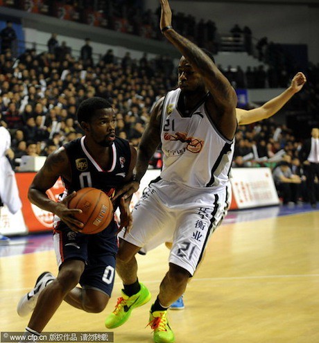 December 14th, 2011 - Aaron Brooks drives to the basket for his Guangdong Dongguan Bank Hongyuan Tigers