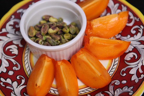 Persimmon Wedges with Toasted Pistachios