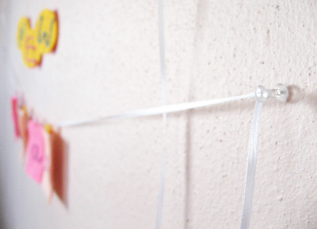 tacks and ribbon: quick and easy hanging