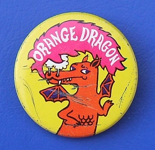Orange Dragon - Lyons Maid ice lolly promotional badge (c.1973)