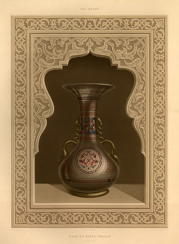 016-Jarra en vidrio esmaltado siglo XVI-L'art arabe d'apres les monuments du Kaire…Vol 3-1877- Achille Prisse d'Avennes y otros.