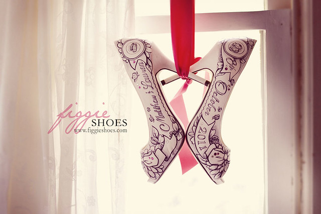 Lauren C Personalized Blush Pink Butterfly Bridal Shoes