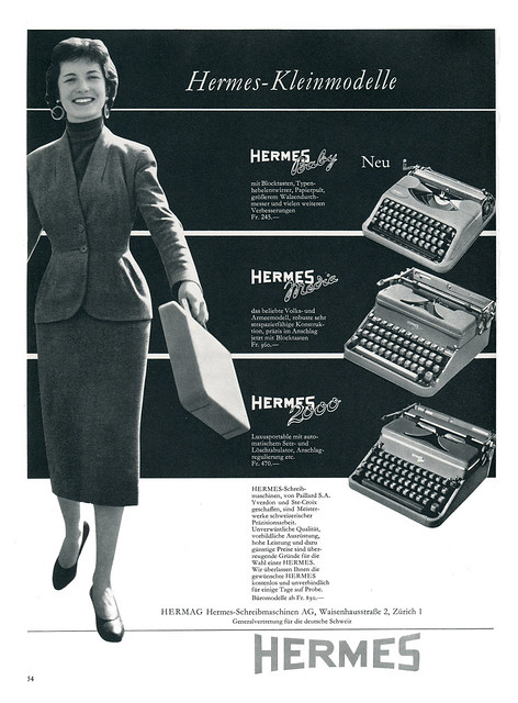 DU 1955-04 Hermes typewriter ad