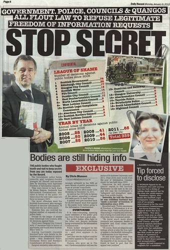 stop secret Daily Record 9 January 2012