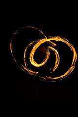 Twirling fire dancing