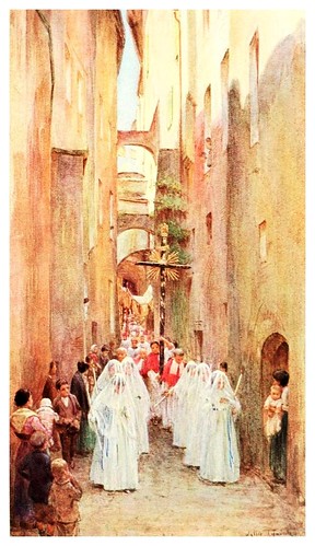 013-Una procesion en San Remo-An artist in the Riviera (1915)-Walter Tyndale
