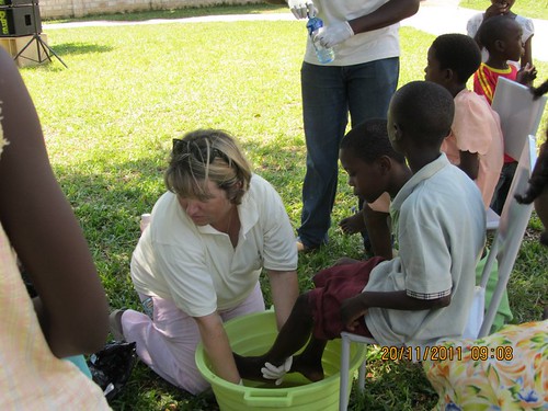 Mary helps at the Medical Outreach Day