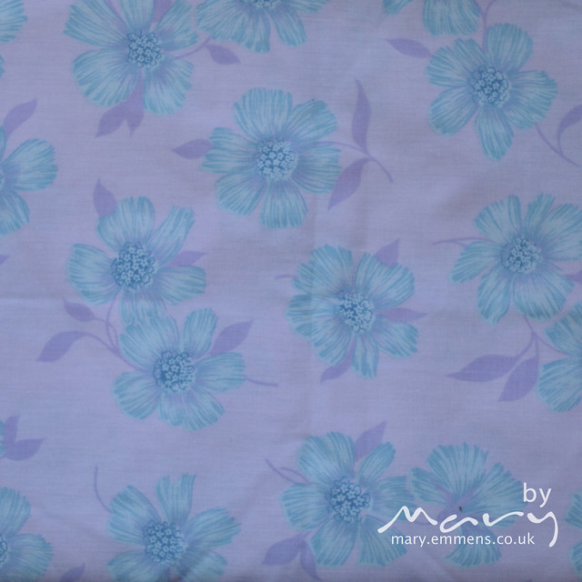 Vintage sheet - blue floral on purple