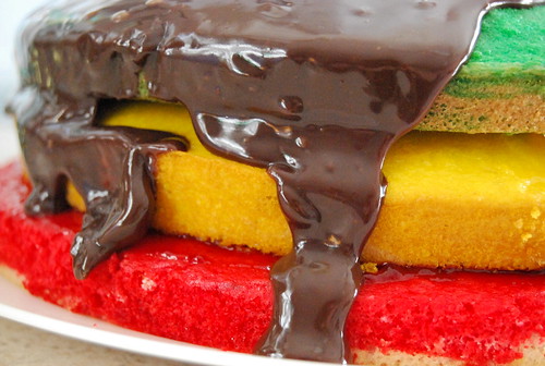 Naked Italian Rainbow Cake