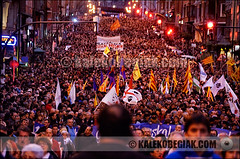 Más de 100.000 personas en una colosal manifestación a favor de los presos vascos.