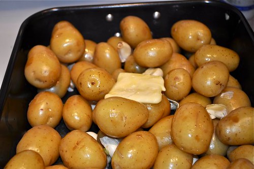 potatoes roasted in garlic, butter & olive oil 12