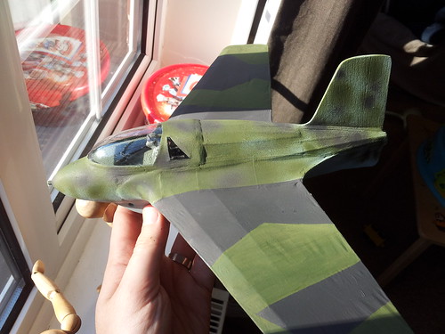 Repainted repaired wing on me163