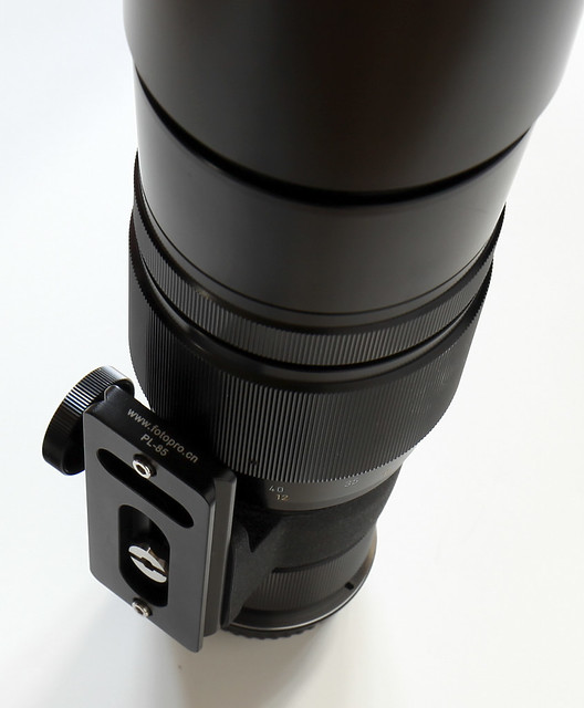 Fotopro PL-85 lens foot on Super-Multi-Coated TAKUMAR 1:5.6/400mm