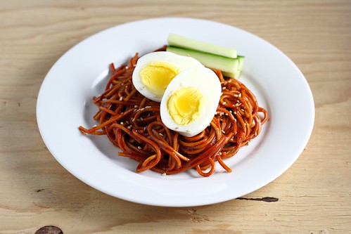 Bibim Nengmyun (Buckwheat Noodles with Hot Pepper Sauce)