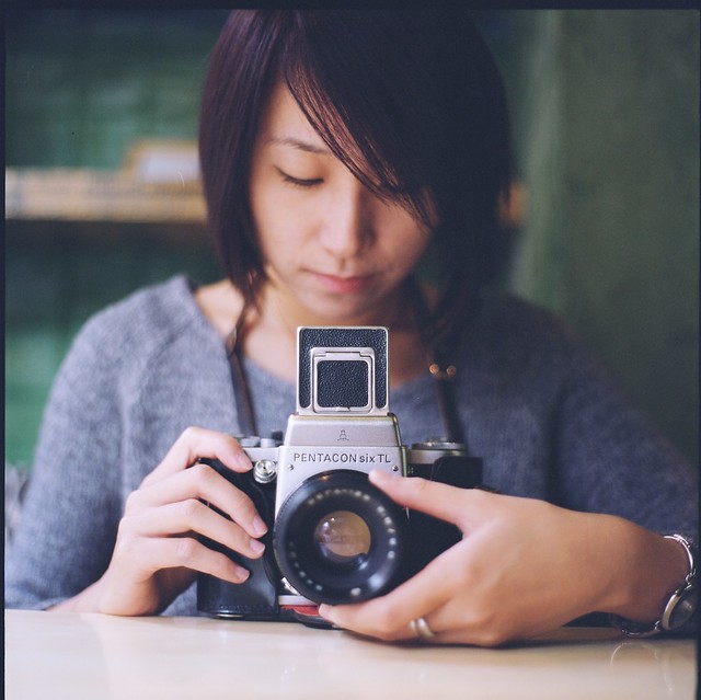 she and her PENTACON six TL I love the tone of this image Portra400 