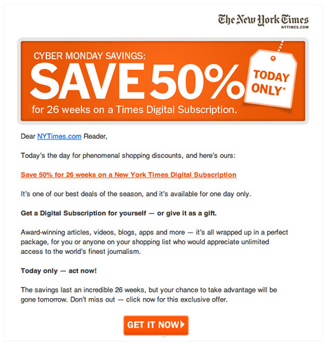 New York Times email offer