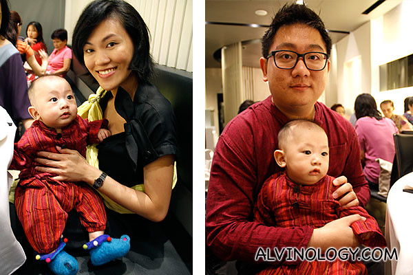 Asher with mum and with dad