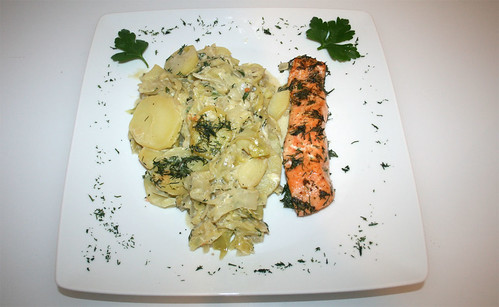 40 - Spitzkohlauflauf mit Lachs / Pointed cabbage casserole with salmon - Serviert