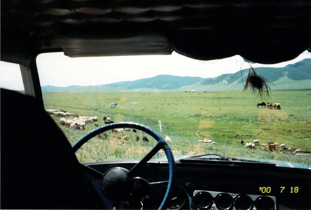 riding in Russian jeep