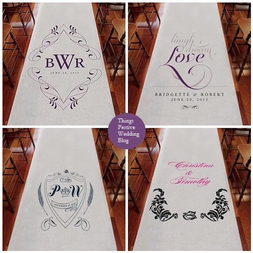 Add your monogram or names to a beautifully embellished aisle runner in your