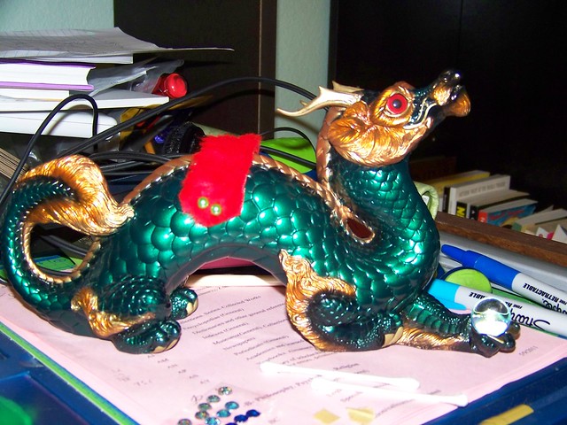 Windstone Jade oriental dragon fuzzy Christmas