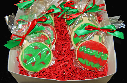 Christmas ornament glace sugar cookies