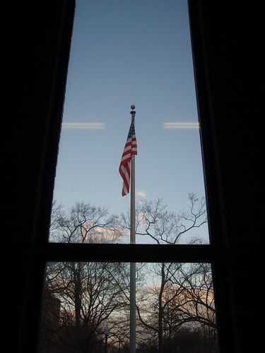 flag, from the stairwell