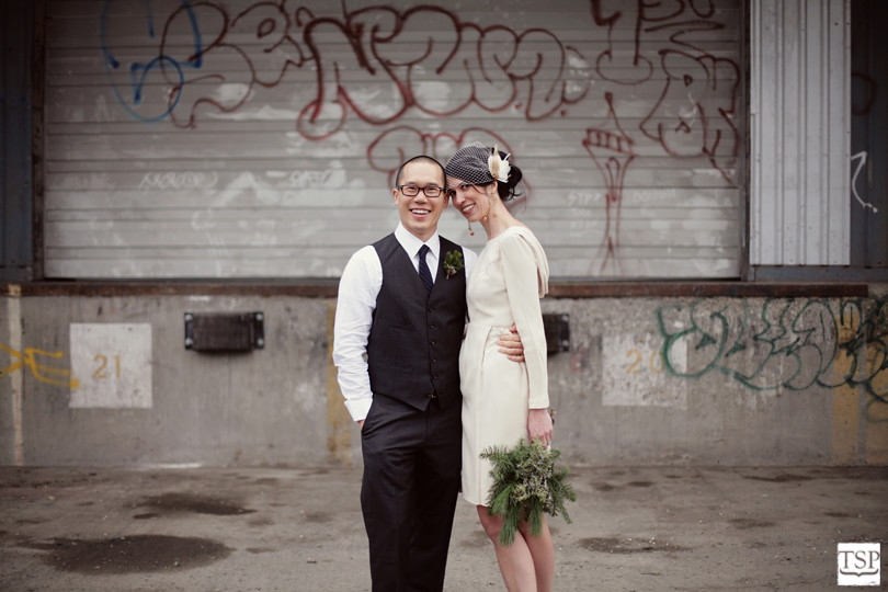 Bride and Groom with Graffiti