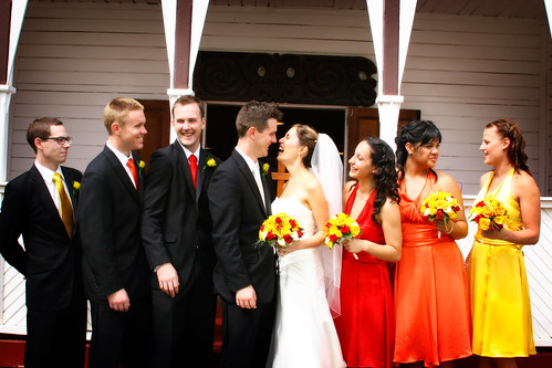 The Bridal Party in front of the marae