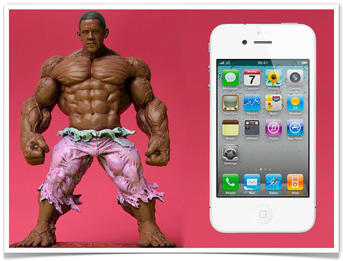 Obama Hulk with iPhone