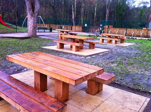 New benches, Jesmond Dene