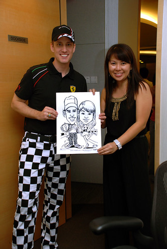 caricature live sketching 2011 Formula 1 RR Donnelley Party - 23