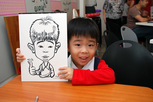 caricature live sketching for birthday party 2nd Oct 2011 - 6