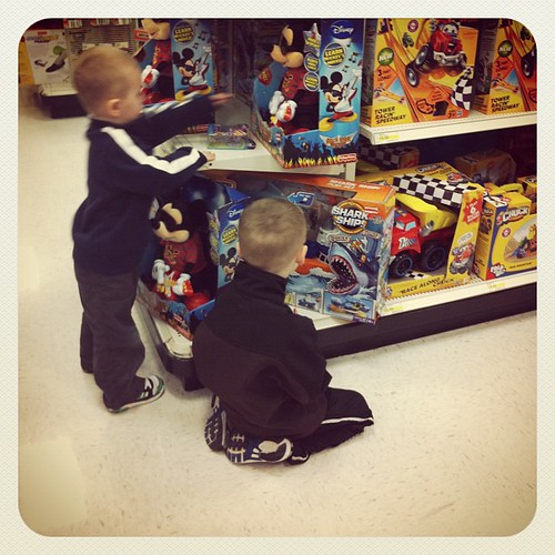 Our weekly visit to a local toy aisle.