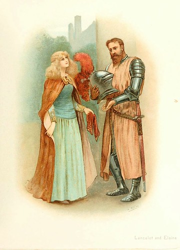 015-Lancelot y Elaine-Tennyson's heroes and heroines. Illustrated by M. Stone and others 19--. Marcus Stone