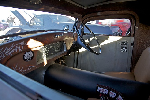 Rat Rod Interior with right hand drive Blast to the Past After Hours