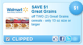 Great Grains Cereals - Only 13 Oz Size Or Larger Coupon