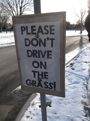Please Don't Drive on the Grass!