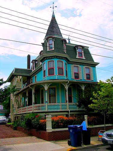 Aqua Colored Victorian House in Cape May, NJ by Bogdan Migulski