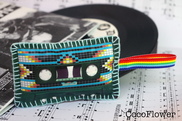 Porte clés cassette en tissu motif indien navajo par CocoFlower