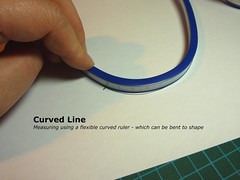 Measuring using a flexible curved ruler