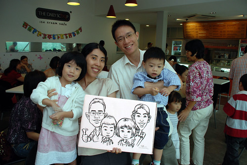 caricature live sketching for birthday party 2nd Oct 2011 - 1