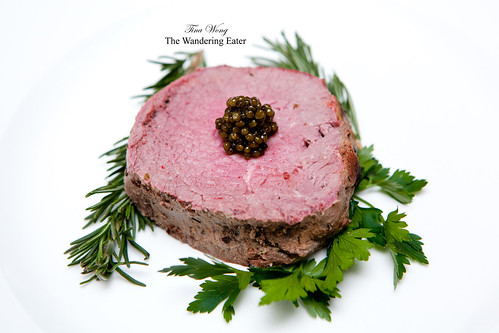 LaFrieda's Chateaubriand topped with Osetra Caviar from Caviar Star