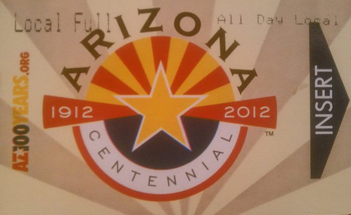 2012 Arizona Centennial light rail pass