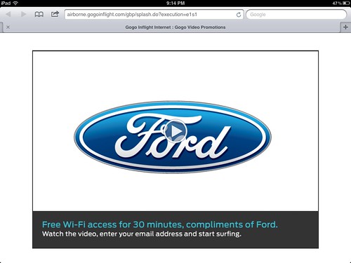 CES Gogo inflight free wifi by Ford