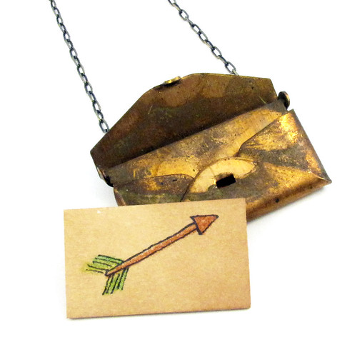 Loved Letter Envelope Locket With Arrow Drawing