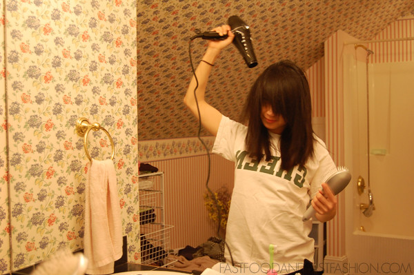 drying hair